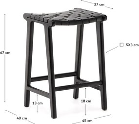 Fekete mahagóni fa bárszék Calixta – Kave Home