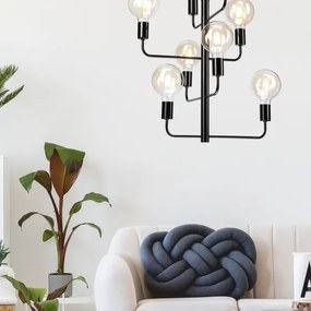 Csillár láncon ORLANDO 8xE27/60W/230V fekete