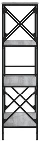4 szintes szürke sonoma szerelt fa könyvespolc 59 x 35 x 132 cm