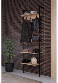 Fekete előszoba bútor újrahasznosított fából Nina - Kalune Design