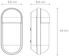 Lucide 29897/01/31 - Kültéri fali lámpa CAPSULE 1xE27/15W/230V IP54