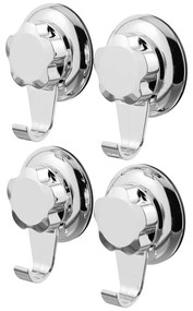 Ezüstszínű öntapadós fém akasztó szett 4 db-os Bestlock Bath – Compactor