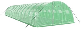 zöld acélvázas melegház 56 m² 14 x 4 x 2 m