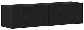 fekete tölgy színű szerelt fa TV-szekrény 120x30x30,5 cm