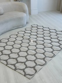 Bouclair bézs alapon szürke minta G3718 rongyszőnyeg 160x220cm
