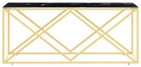 Üveg és rozsdamentes acél dohányzóasztal 110x45x45 cm
