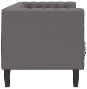 3 személyes szürke műbőr Chesterfield kanapé