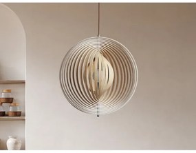 Fa függőlámpa kábelen 1xE27/60W/230V Ø 50 cm tömörfa/furnér/kaucsukfa