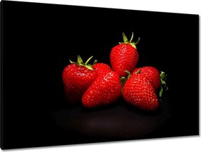 Vászonkép 120x80 Eper fekete alapon