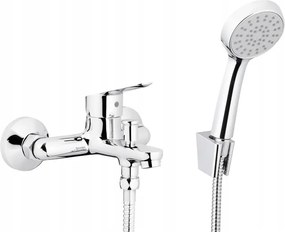 Kádtöltő csaptelep fali króm spot zuhanyfejjel