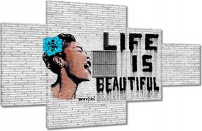 Festmények 130x80 Banksy Life is beautiful