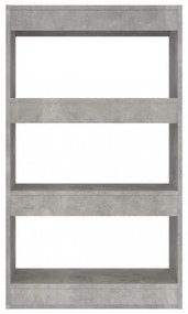 betonszürke szerelt fa könyvszekrény/térelválasztó 60x30x103 cm