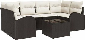 vidaXL Kerti Kanapé Szett Barna 55 x 55 x 37 cm polirattan