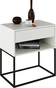 Éjjeliszekrény/kisasztal, fehér/fekete, ARTI TYP 2