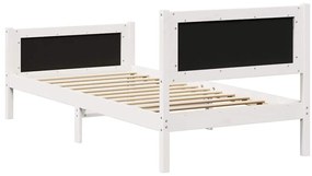 Ágykeret Fehér és világosszürke 90 x 200 cm Tömör fenyőfa