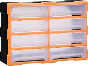 vidaXL többfiókos tároló 8 nagy fiókkal 52 x 16 x 37 cm