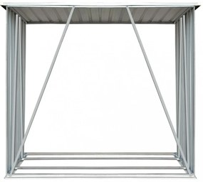 barna horganyzott acél kerti tűzifatároló 163 x 83 x 154 cm