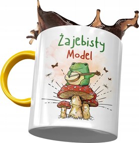 Sárga Bögre Modell Békás Modell Ajándék Nyomtatott Fotóval