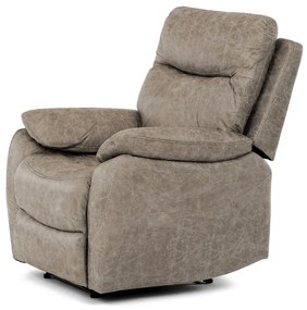 TV és relax Fotel kézi vezérléssel, vintage dekorációjú, szarvasgombás szövettel bevonva