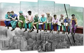 Vászonkép 100x60 Munkások a gerendán Színes