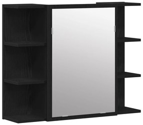 Fürdőszoba bútor szett 3 darabos Fekete tölgy Szerelt fa