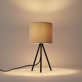 Modern taupe asztali lámpa bársonyernyővel - Luz