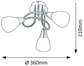 Rabalux 5533 - Csillár JENNA 3xE14/40W/230V bronz