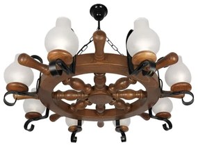 Brilagi - Csillár láncon TIMONA 8xE14/40W/230V bükkfa/dió