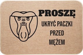 Lábtörlő Bemeneti Lenvászon vicces nyomtatás Kérjük Rejtse el a csomagokat a férje elől