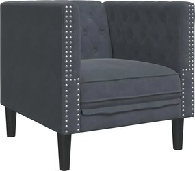 vidaXL Kanapé Sötétszürke 74,5 x 71 x 70,5 cm Bársony