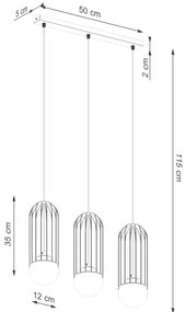 Sollux SL.1333 - Csillár zsinóron BRINA 3xG9/8W/230V fehér