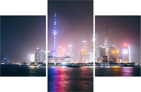 Éjszakai Shanghai képe (90x60 cm)