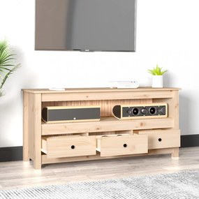 tömör fenyőfa TV-szekrény 114x35x52 cm