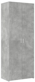 betonszürke szerelt fa magasszekrény 70 x 42,5 x 185 cm