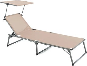DIVERO Összecsukható kerti nyugágy tetővel XXL bézs
