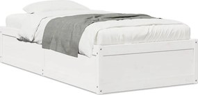 vidaXL fehér tömör fenyőfa ágykeret matrac nélkül 90 x 190 cm