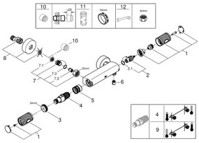 GROHE 34790000 - PRECISION FEEL termosztátos zuhanycsaptelep DN 15 króm