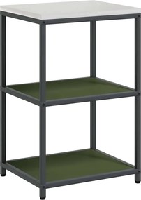 vidaXL Konyhai Tárolás polcokkal Olajzöld 60 x 50 x 92 cm Acél
