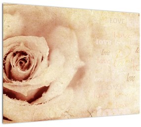 Kép - Rózsa virág szerelmeseknek (üvegen) (70x50 cm)