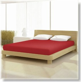 Pamut-elastan classic cseresznye piros színű gumis lepedő 90/100*200/220 cm-es matracra