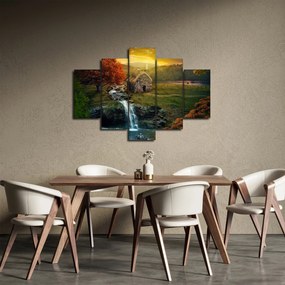 Egy ház képe egy mesebeli tájban (150x105 cm)