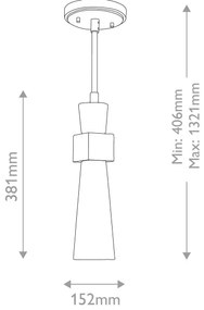 Elstead KRISTY-MP-DG-OPAL - KRISTY rúdon függő csillár 1xE27/40W/230V átm.15,2cm rézszínű