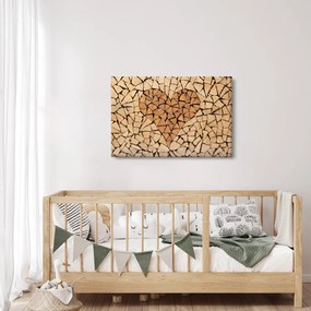 Kép - szív fából (90x60 cm)