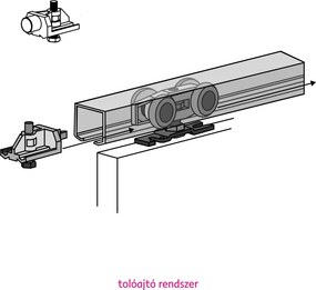 Tolóajtó, fehér/fekete/fekete, ZODA 70 1