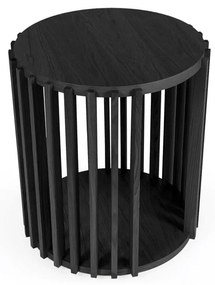 Drum fekete tárolóasztal, ø 53 cm - Woodman