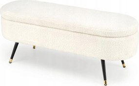 Kárpitozott pad tárolórekesszel, krémszínű, nyitható Aveiro hálószoba nappaliba