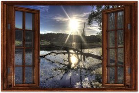 Poszterek 90x60 Naplemente a tóparton