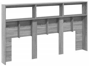 szürke sonoma színű áthidalószekrény LED-ekkel 180 x 17 x 102cm