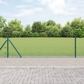 Hegesztett Drótkerítés 7 Flancos Oszloppal Zöld 0.6x10 m Acél