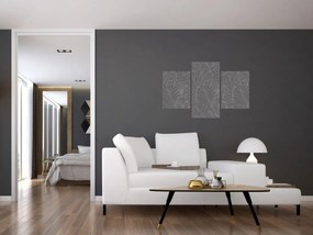 Kép - Szürke pálmalevelek (90x60 cm)